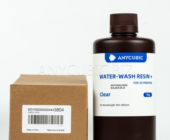 Фото 3 - Прозора Фотополімерна Смола що змивається водою | Anycubic Water-Wash Resin+ Clear 1кг