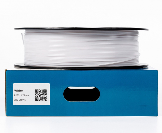 Фото 3 - Белый PETG (ПЭТГ) coPET пластик для 3D принтера 1кг 1.75мм