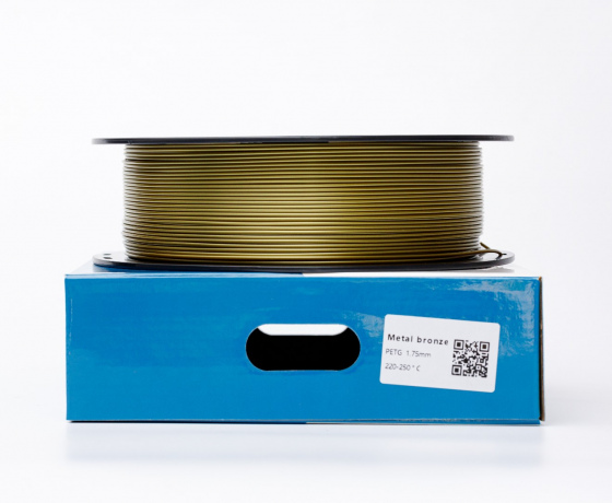 Фото 5 - Бронзовий Металік PETG пластик для 3D принтера | PETG Filament Metal bronze 1кг | 1.75мм | 330м